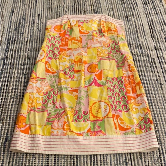 Lilly Pulitzer Sz 14 strapless sundress like new - Picture 3 of 7
